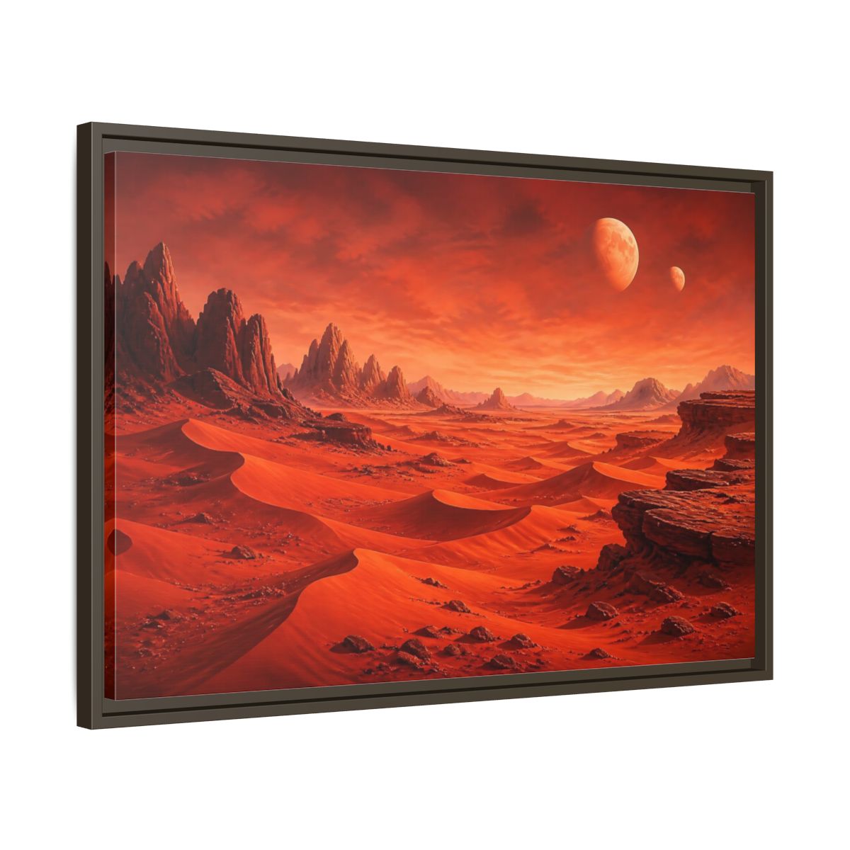 Side Mockup 11. Science Fiction Alien Landscape Red Desert Landscape shown as stretched canvas wall art