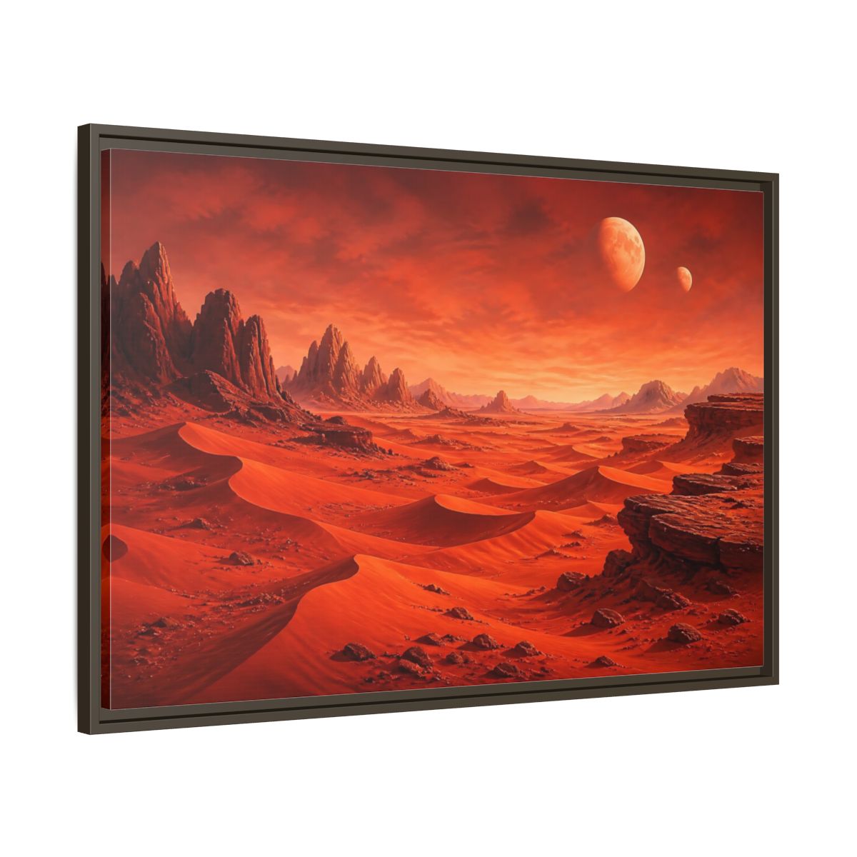 Main Mockup. Science Fiction Alien Landscape Red Desert Landscape shown as stretched canvas wall art