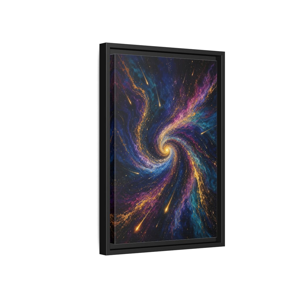 Side Mockup 6. Science Fiction Cosmic Swirl Vibrant Cosmic Swirl shown as stretched canvas wall art
