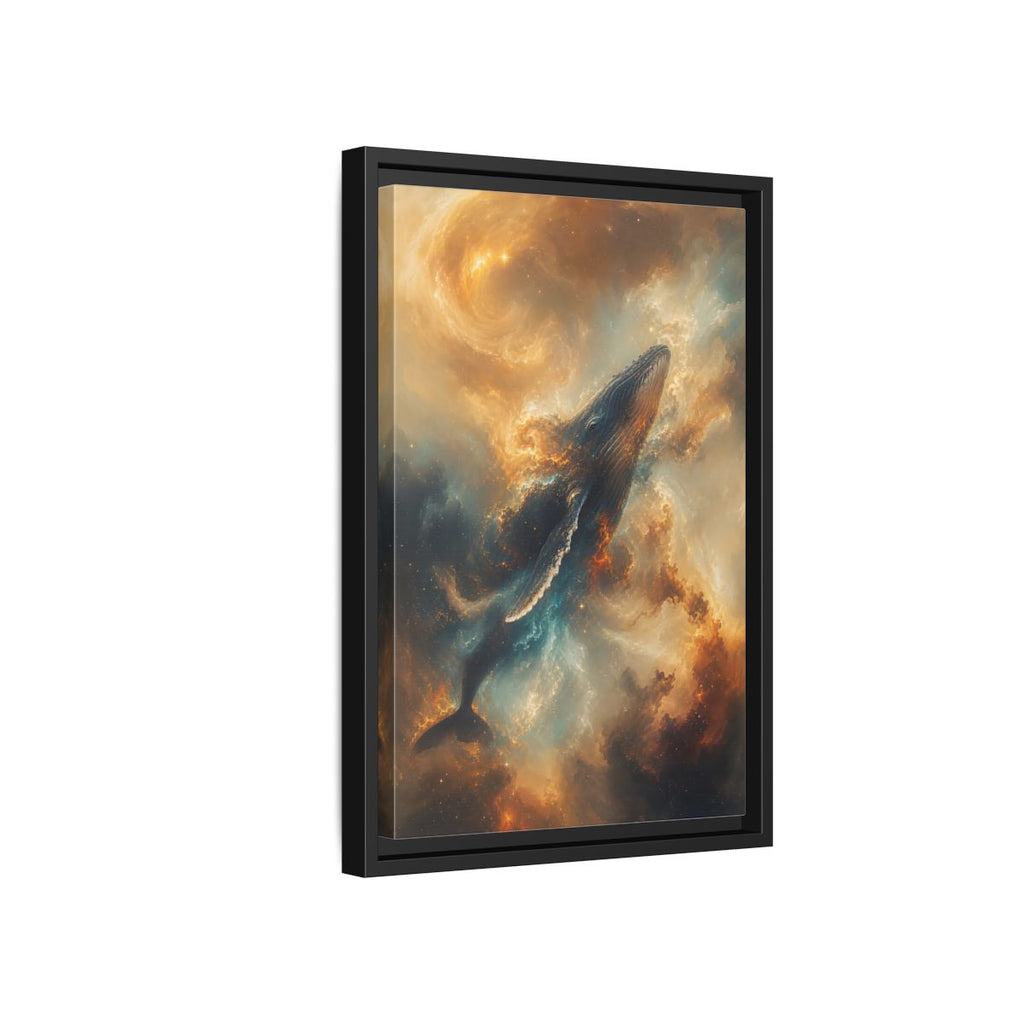 Side Mockup 6. Science Fiction Whale Cosmic Whale shown as stretched canvas wall art