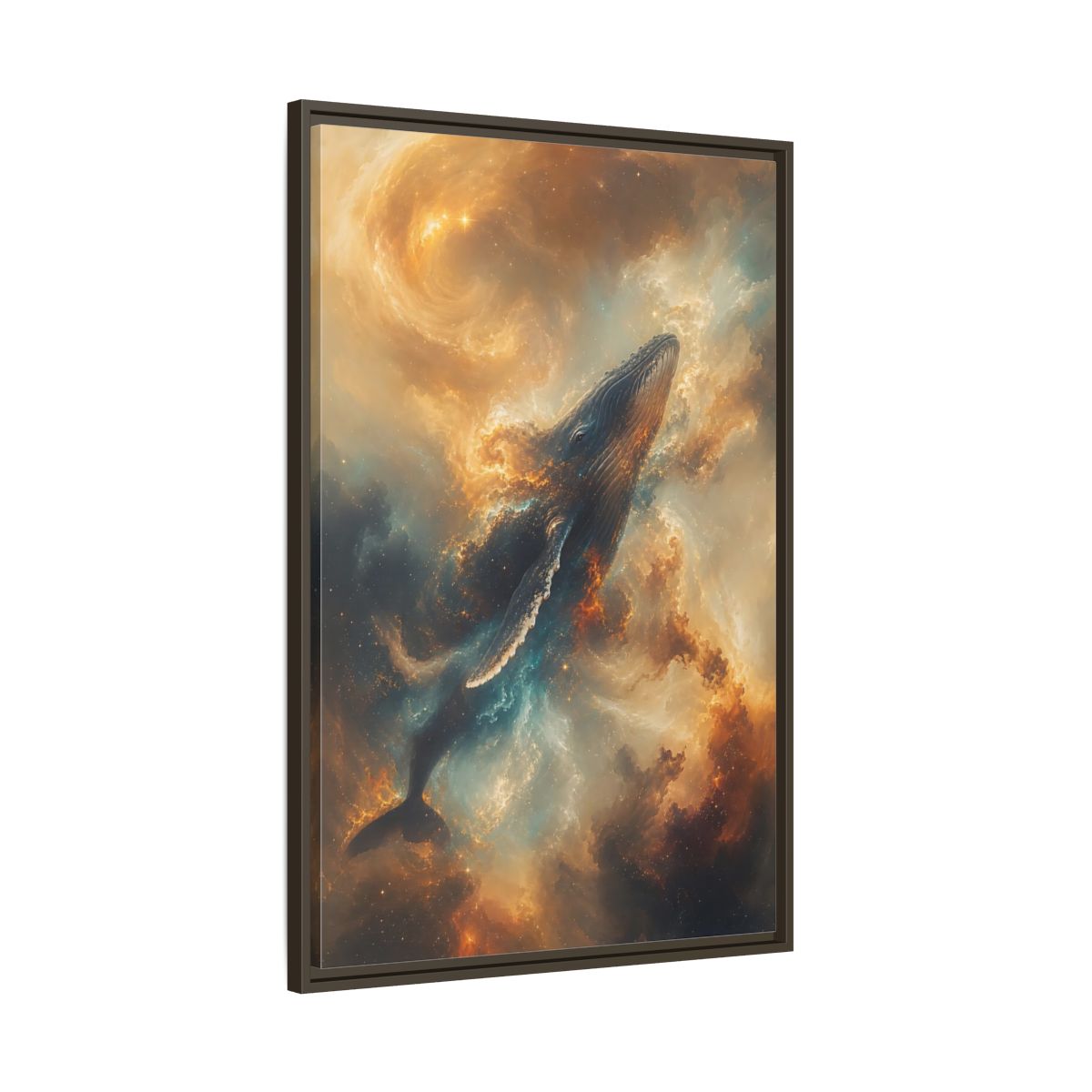 Main Mockup. Science Fiction Whale Cosmic Whale shown as stretched canvas wall art