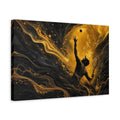 Side Mockup 4. Sports Tennis Player Gold And Black shown as stretched canvas wall art
