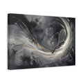 Side Mockup 4. Sports Tennis Racket Black White Gold shown as stretched canvas wall art